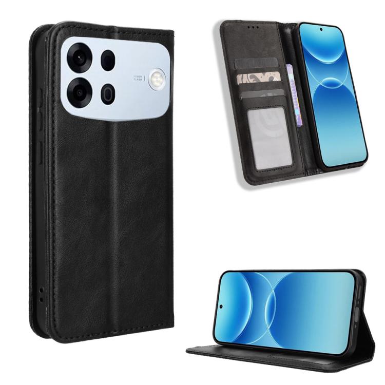 Custodia per telefono in pelle con trama retrò con fibbia magnetica, For OPPO Reno16 F 5G / Reno16 FS 5G, For OPPO Reno15 A / Reno15 F 5G, For OPPO Reno16 Pro 5G / Reno 16 5G Global, For OPPO F33 Pro 5G, For OPPO Find X9 Ultra 5G