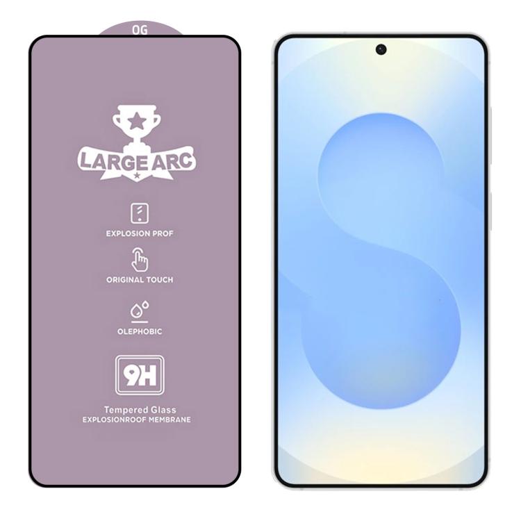 Pellicola in vetro temperato ad arco ampio con spessore di 0,18 mm e rivestimento in alluminio 9H, compatibile con sblocco tramite impronta digitale., For Samsung Galaxy S26+ 5G, For Samsung Galaxy S26 Edge 5G, For Samsung Galaxy S26 Ultra 5G