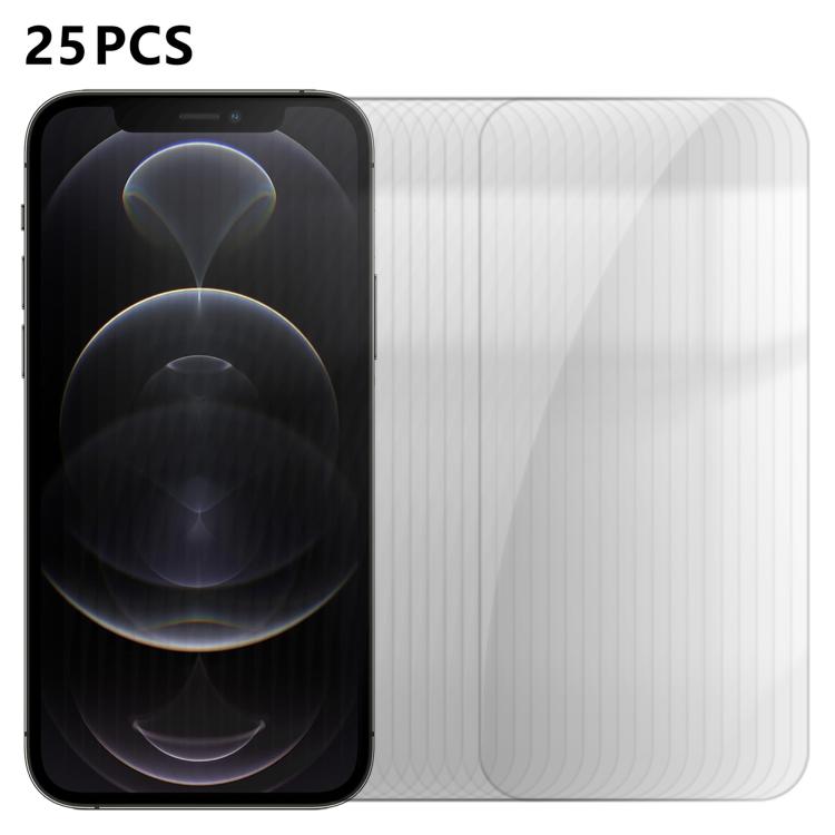 25 pezzi Pellicola protettiva in vetro temperato HD anti-impronta semi-schermo ad alto contenuto di alluminio, For iPhone 11 Pro Max, For iPhone 11, For iPhone 11 Pro, For iPhone XS, For iPhone XR, For iPhone XS Max, For iPhone X, For iPhone 8 Plus