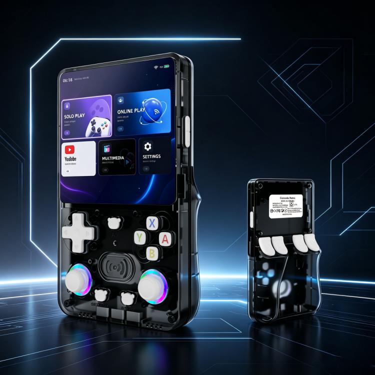 X36 Ultra, console portatile retrò con schermo IPS da 4,2 pollici, Android 10.0, Wi-Fi e joystick RGB., 64G Transparent Black, 128G Transparent Black, 64G Transparent White, 128G Transparent White, 64G Transparent Purple, 128G Transparent Purple
