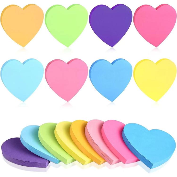 Blocchetti di post-it colorati e carini, a forma di personaggi, con adesivi vivaci., 8 PCS/Pack Heart, 6 PCS/Pack Heart, 8 PCS/Pack Star, 6 PCS/Pack Star, 8 PCS/Pack Speech Bubble, 6 PCS/Pack Speech Bubble, 6 PCS/Pack Round, 8 PCS/Pack Round