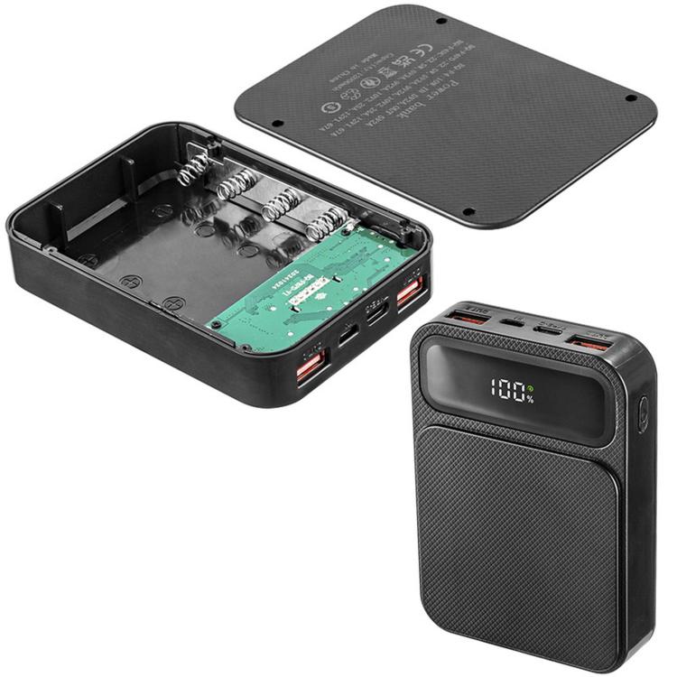 Solder-Free Portable Power Bank DIY Kit 18650 Battery Case Power Bank Housing Assembly Kit, Batteries Not Included, F4 Fast Charging Black, F4 Fast Charging White, F6 Fast Charging Black, F6 Fast Charging White, F8 Fast Charging Black