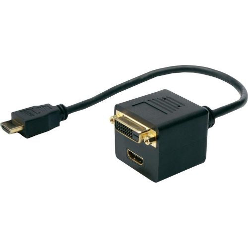 Cavo sdoppiatore HDMI a DVI-D/HDMI 15 cm nero