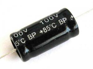 Condensatore elettrolitico assiale 10uF 100V non polarizzato