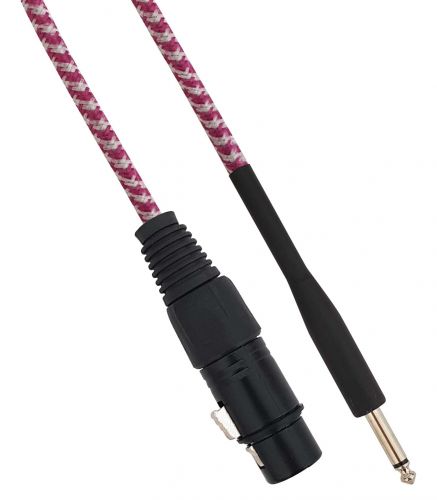 Cavo XLR Cannon femmina a Jack 6.35 maschio 3 metri Mono Bianco/Fucsia