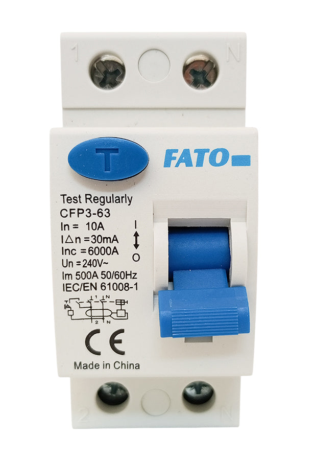Interruttore magnetotermico differenziale 2 Poli 10A 30mA FATO E6105 CFP3 30MA 053323555964