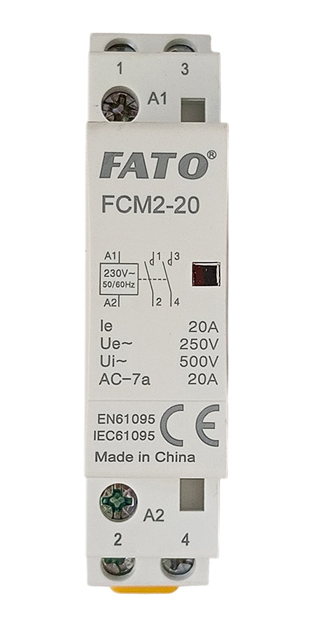 Contattore Modulare 2 poli 20A 1P+1N 230V AC FATO FCM2-20 053323556077