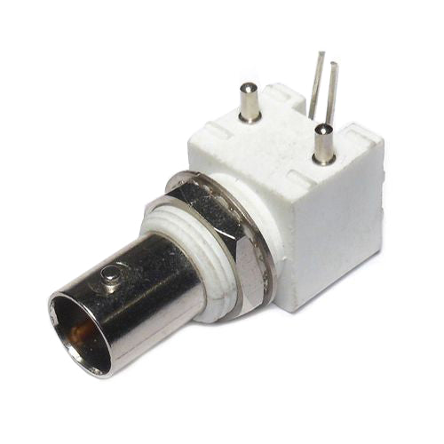 Connettore BNC femmina per C.S. - 90 gradi - bianco B9064