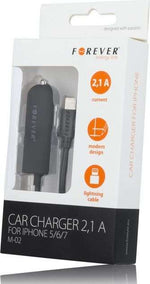 Caricatore per auto per iPhone 5/6/7 - 2,1A M-02 nero 5900495554185 590049555418 MOB1448