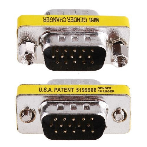 Mini Gender Changer VGA DB 15 poli HD M/M adattatore compatto