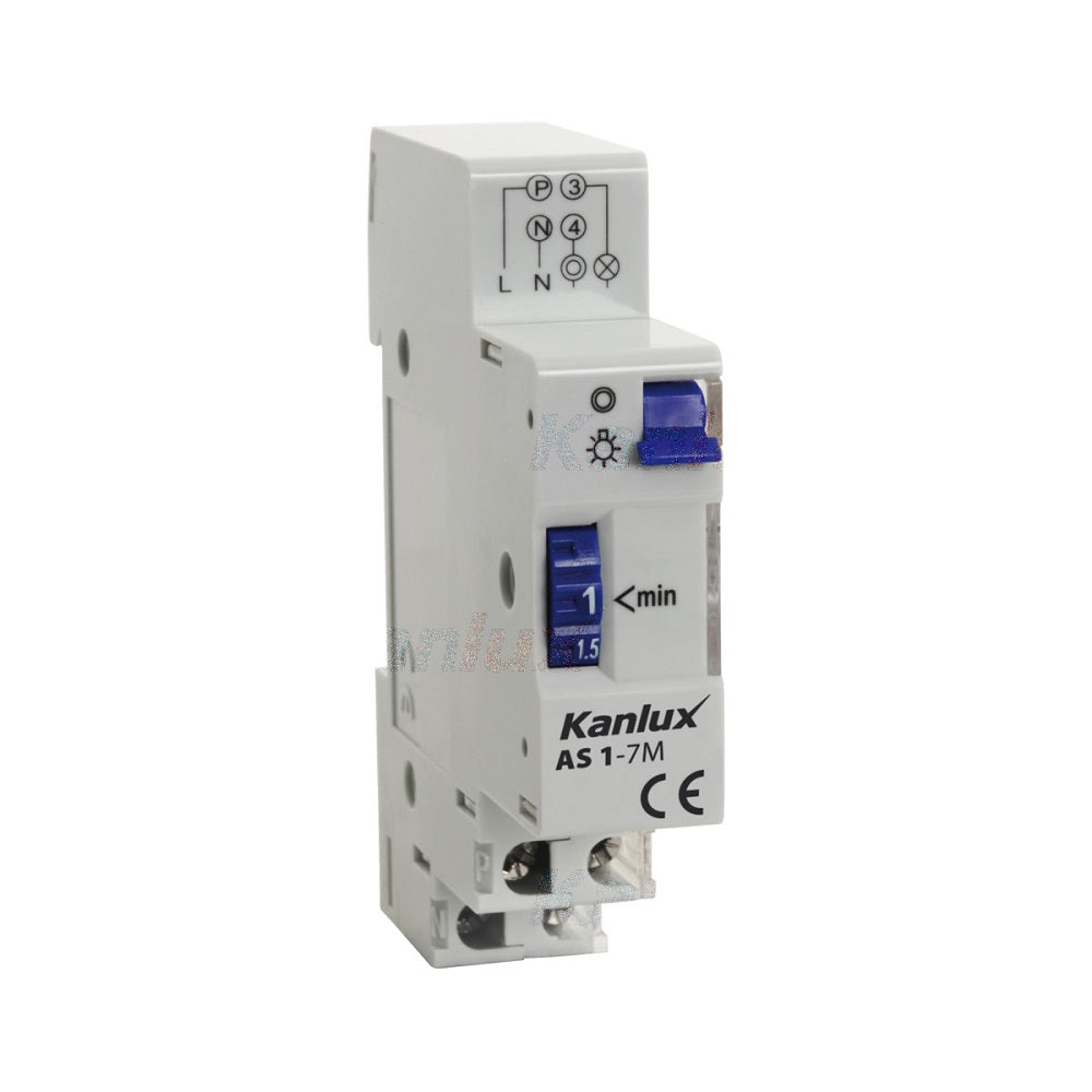 Interruttore temporizzatore TH35 AS 1-7M Kanlux bianco 16A 220-240V