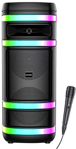 Cassa acustica ricaricabile 2x8" 40W luci LED Bluetooth/FM/USB KK-8208