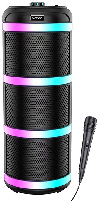 Cassa acustica ricaricabile 3x4" 20W luci LED Bluetooth/FM/USB con microfono KK-4301