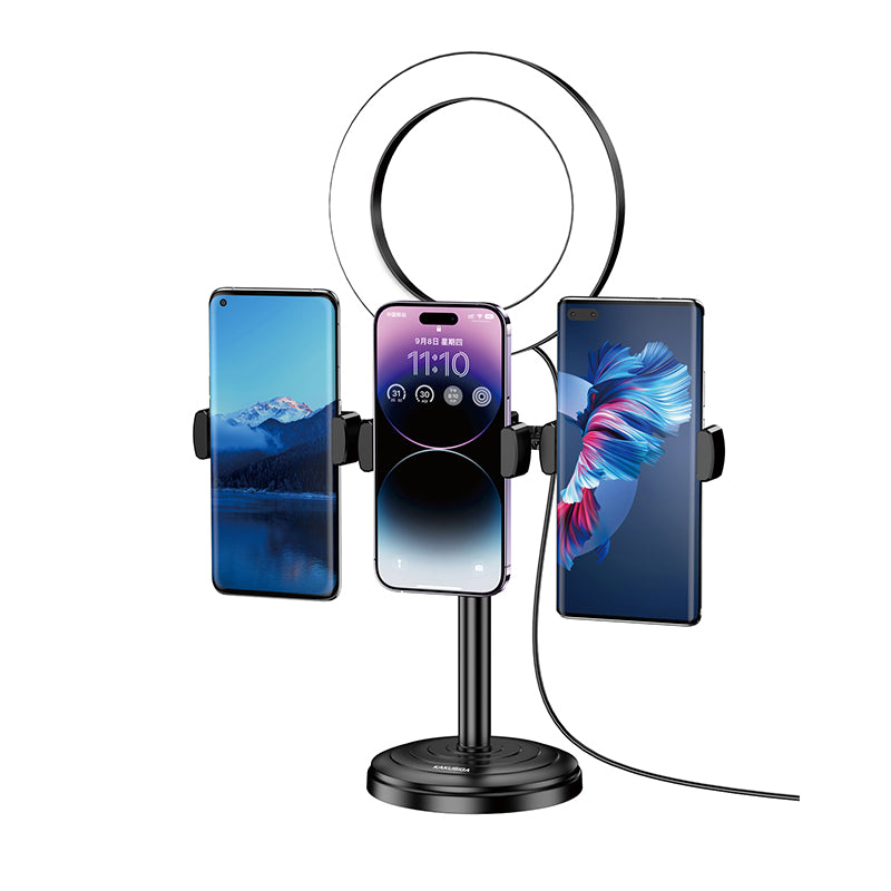 Supporto per smartphone da tavolo con anello LED  KSC-1514 F2780