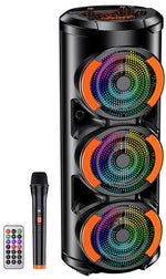 Cassa acustica ricaricabile con telecomando e microfono wireless 3x6" 30W KK-6301 6921042142692
