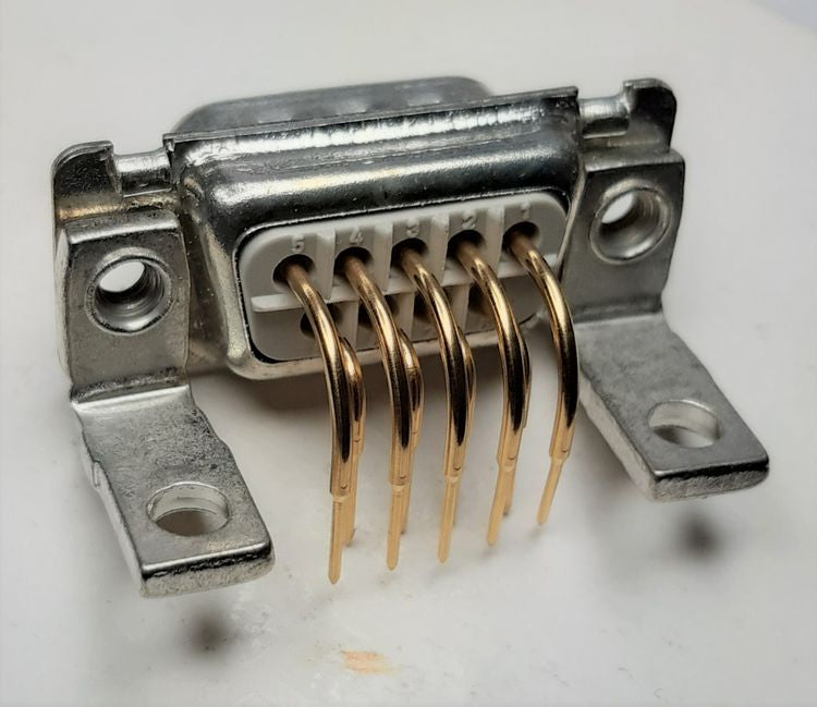Connettore SUB-D 9 poli maschio 90° gold plated