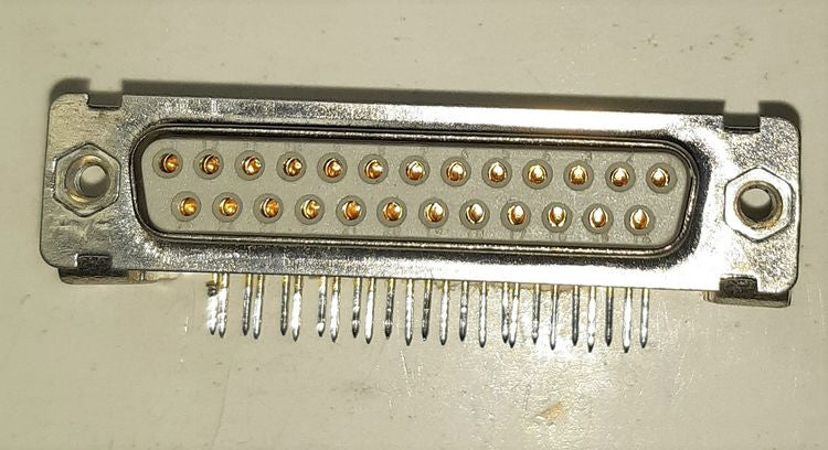 Connettore D-SUB 25 poli femmina 90° gold plated