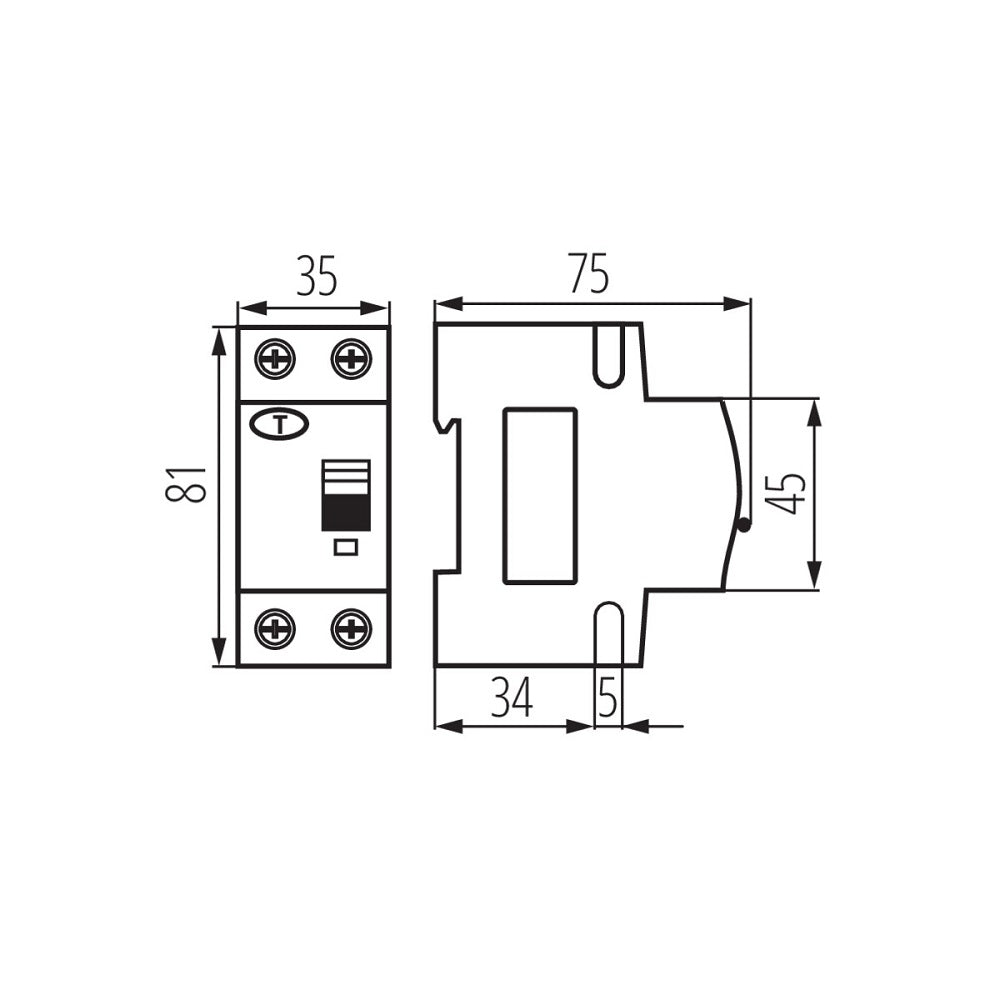 Interruttore magnetotermico differenziale 6kA 2P KRO6 C10 Kanlux 5905339232151 23215 KR06-2/C10/30 KA1106
