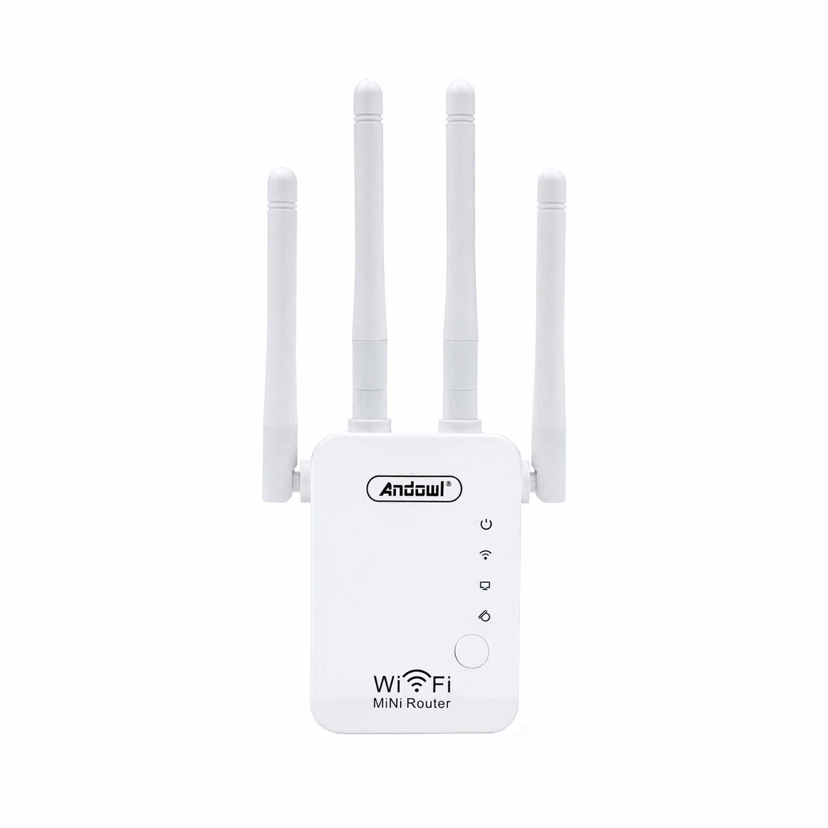 Ripetitore WiFi mini router 2.4GHz 4 antenne bianco 7890100614046 Q-T85 Z980