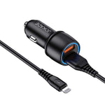 Caricabatterie per auto 2xUSB con cavo Lightning JH004 6924042123424 F4130