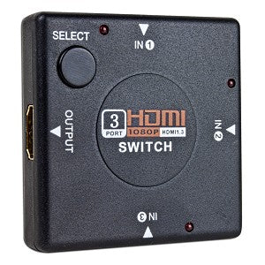 Switch HDMI 3 porte Full HD 1080p con selezione intelligente o meccanica