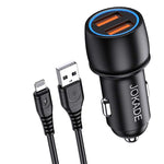 Caricabatterie per auto 2xUSB con cavo Lightning JH004 6924042123424 F4130