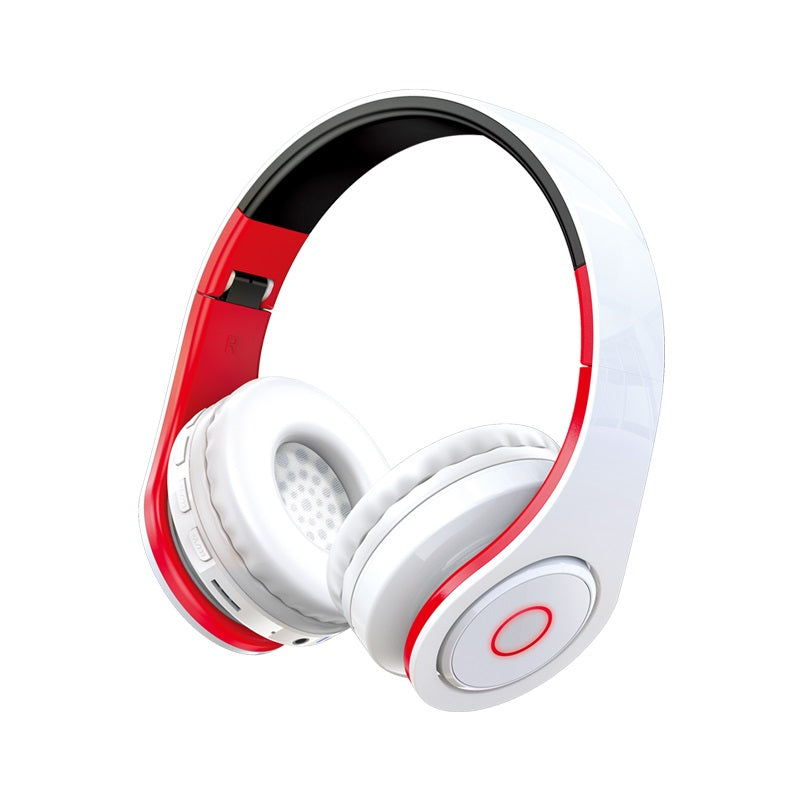 Cuffie ad archetto Bluetooth con ingresso scheda SD rosse e bianche KSC-728 6921042122472 F4065