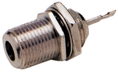 Presa F da pannello in ottone nichelato con isolamento Delrin