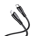 Cavo per ricarica e sincronizzazione USB type C -Lightning 1m nero PD27W 5A JA043