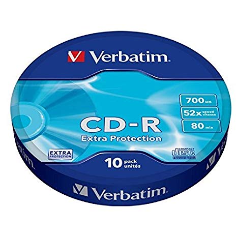 CD-R Verbatim 80min Extra Protection confezione da 10 pezzi