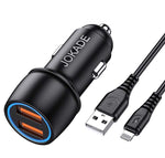 Caricabatterie per auto 2xUSB con cavo Lightning JH004 6924042123424 F4130