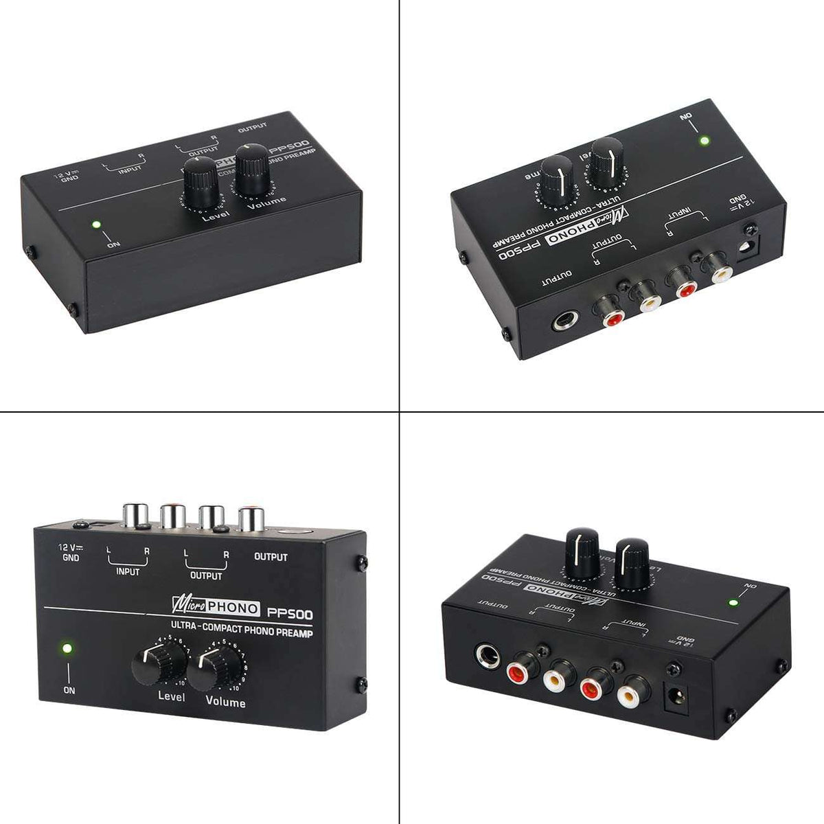microPHONO PP500 preamplificatore ultracompatto con controlli di livello e volume V4058