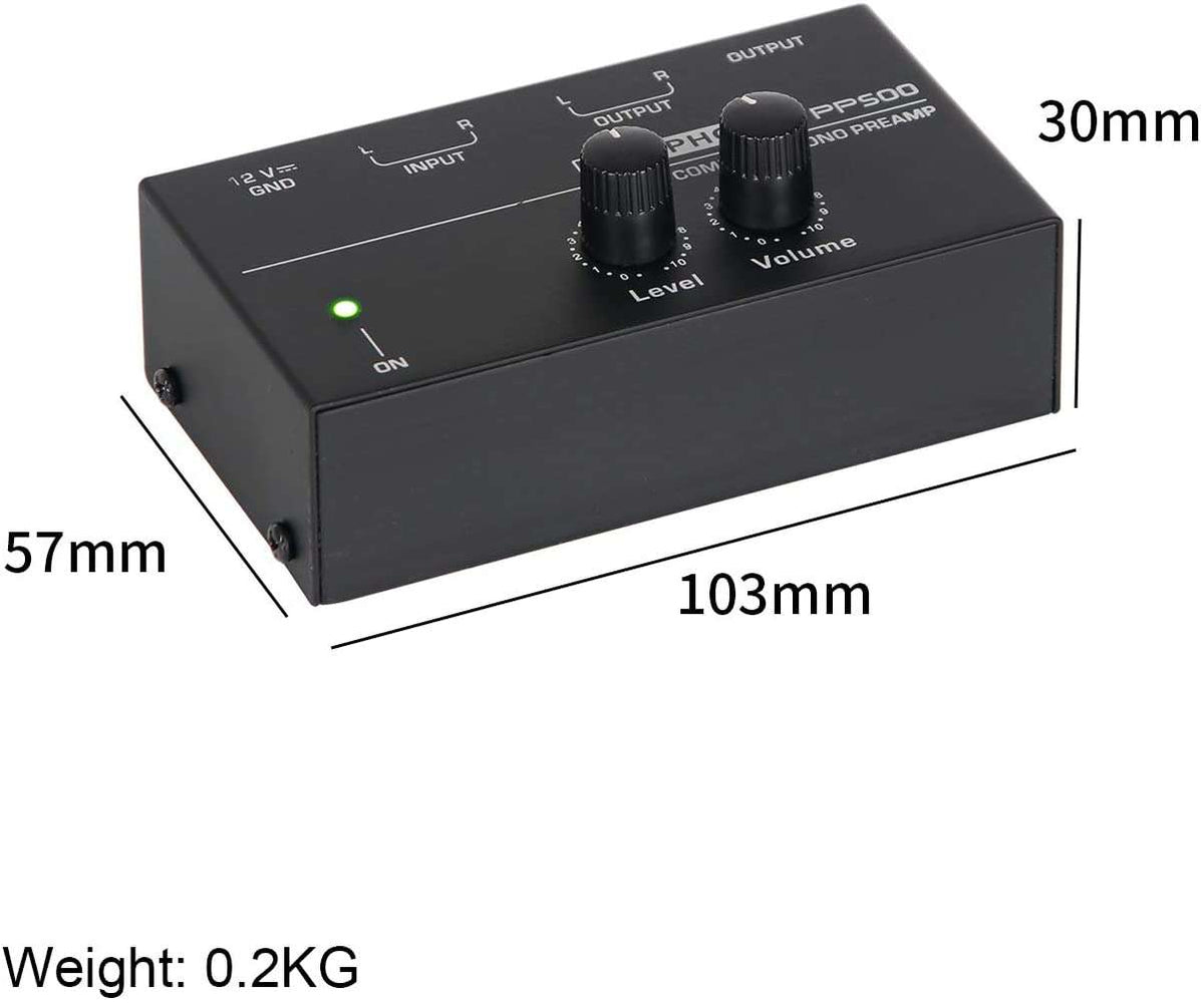 microPHONO PP500 preamplificatore ultracompatto con controlli di livello e volume V4058