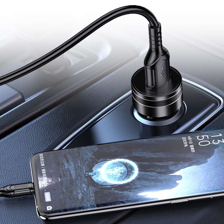 Caricabatterie per smartphone per auto microUSB 3A 18W JH039  6921042138534 F3010Caricabatterie per smartphone per auto microUSB 3A 18W JH039  6921042138534 F3010