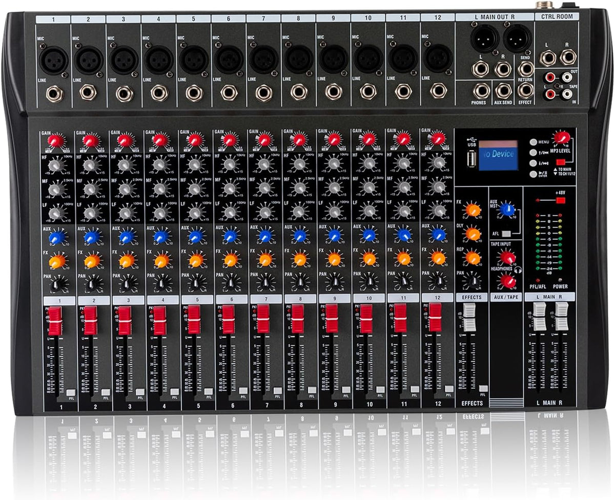 Mixer professionale 12 canali effetti DSP con Bluetooth/USB E6100