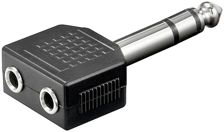 Adattatore audio Goobay jack 6,35 mm a 2 prese da 3,5 mm