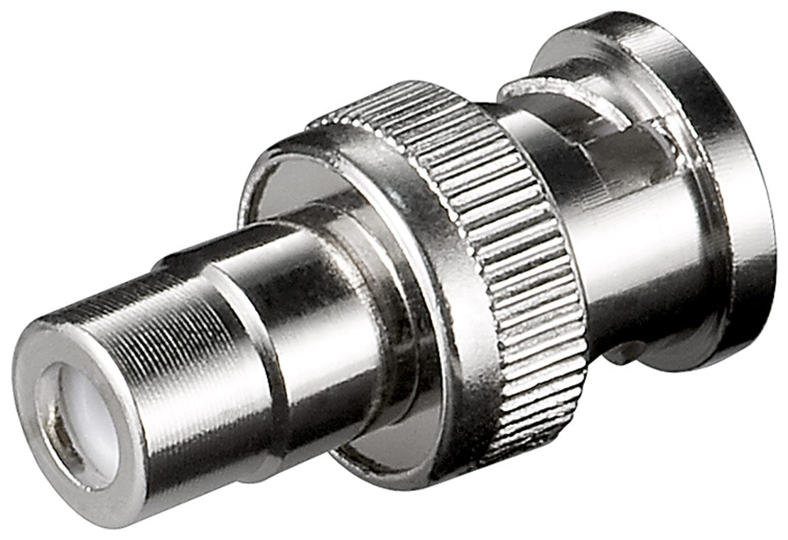 Connettore BNC maschio - RCA femmina 50 Ohm argento