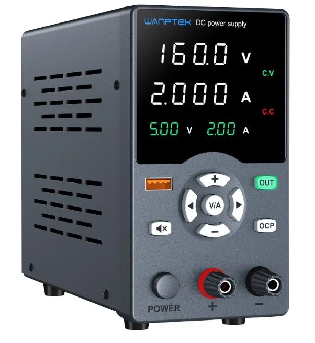 Alimentatore da banco 32V 5A 160W con regolatore di tensione CC USB 18W GC305H A2300