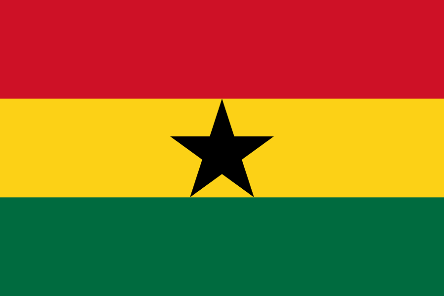 Bandiera di stato Ghana 80x135cm in rayon, cotone e lino