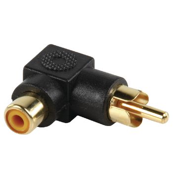 Adattatore audio stereo angolari 90° RCA maschio femmina nero