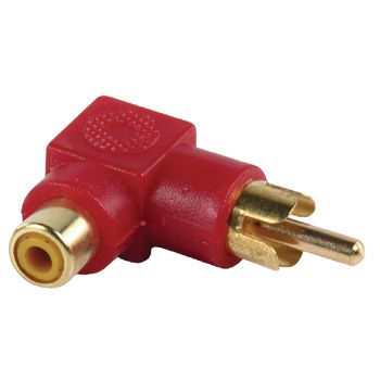 Adattatore audio stereo angolari 90° RCA maschio - RCA femmina rosso
