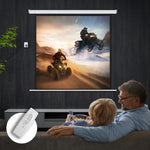 Projector screen 176.5 x 176.5 cm (85 inch) 1:1 HD 4K roll-up screen for home cinema and office presentations, 85 inches