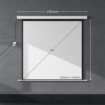 Projector screen 176.5 x 176.5 cm (85 inch) 1:1 HD 4K roll-up screen for home cinema and office presentations, 85 inches