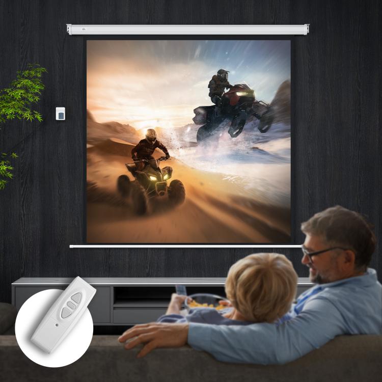 Projector screen 189.5 x 189.5 cm (92 inches) 1:1 HD 4K roll-up screen for home cinema and office presentations, 92 inches