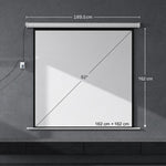 Projector screen 189.5 x 189.5 cm (92 inches) 1:1 HD 4K roll-up screen for home cinema and office presentations, 92 inches