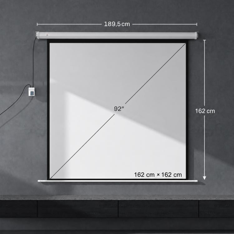 Projector screen 189.5 x 189.5 cm (92 inches) 1:1 HD 4K roll-up screen for home cinema and office presentations, 92 inches