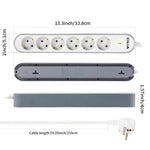 CILIA 6-Outlet Power Strip with Switch, Surge Protection, Hidden Cable Compartment, 3680 W, 250 V, 1.5 m Cable, White – Living Room, Kitchen, Bedroom