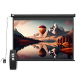 89 inch Projector Screen 4:3 Format Adjustable with Remote Control, 171x130cm, Black