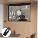 89 inch Projector Screen 4:3 Format Adjustable with Remote Control, 171x130cm, Black