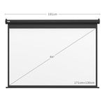 89 inch Projector Screen 4:3 Format Adjustable with Remote Control, 171x130cm, Black
